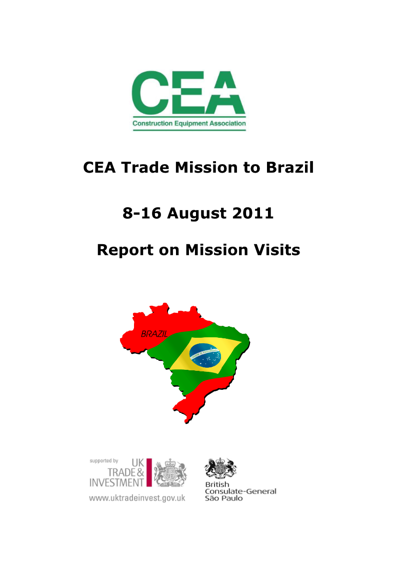 MISSAO BRITANICA - CONSTRUCTION EQUIPMENT ASSOCIATION
